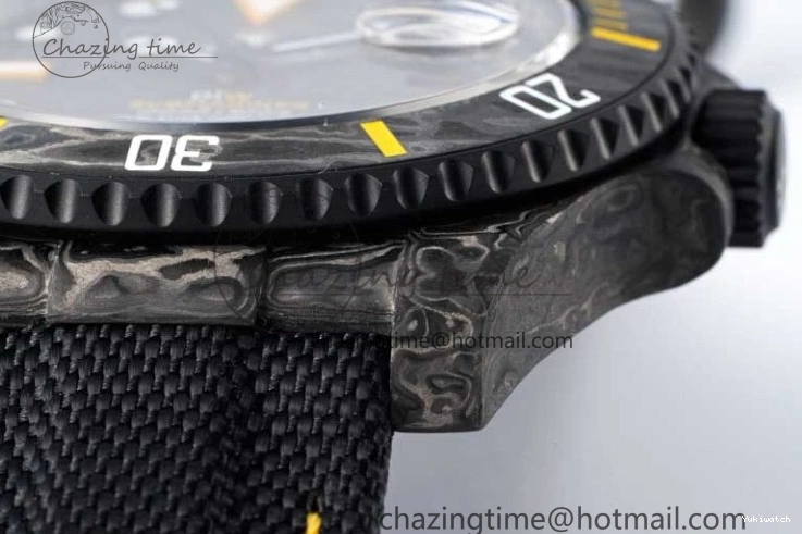 Black Nylon Black Dial Submariner Yellow 1:1 DIW Edition VS3135 on Best VSF Strap Carbon 0108